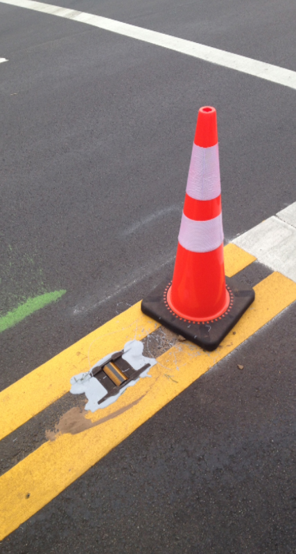 Snowplowable Raised Pavement Markers marker on highway